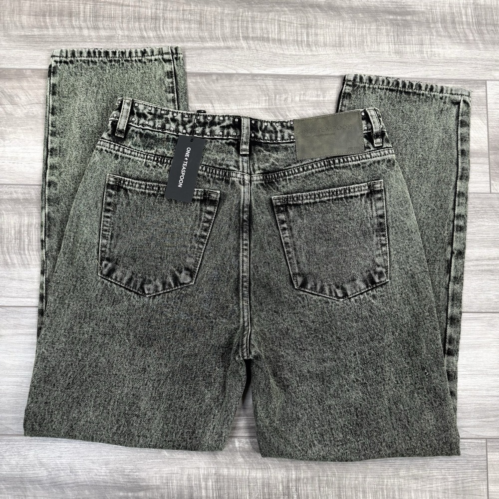 Free People x One Teaspoon Awesome Baggies Jeans Black Khaki Size 31 NWT $148‎ - Picture 14 of 15
